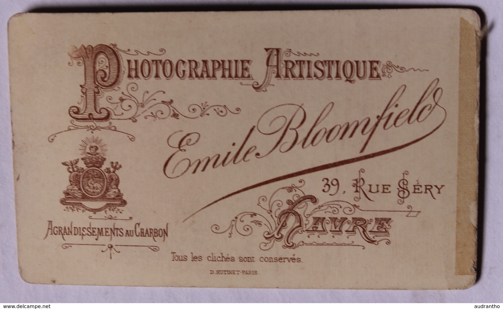 CDV Photo Portrait Femme Photographe Emile Bloomfield Le Havre 39 Rue Séry - Personnes Anonymes