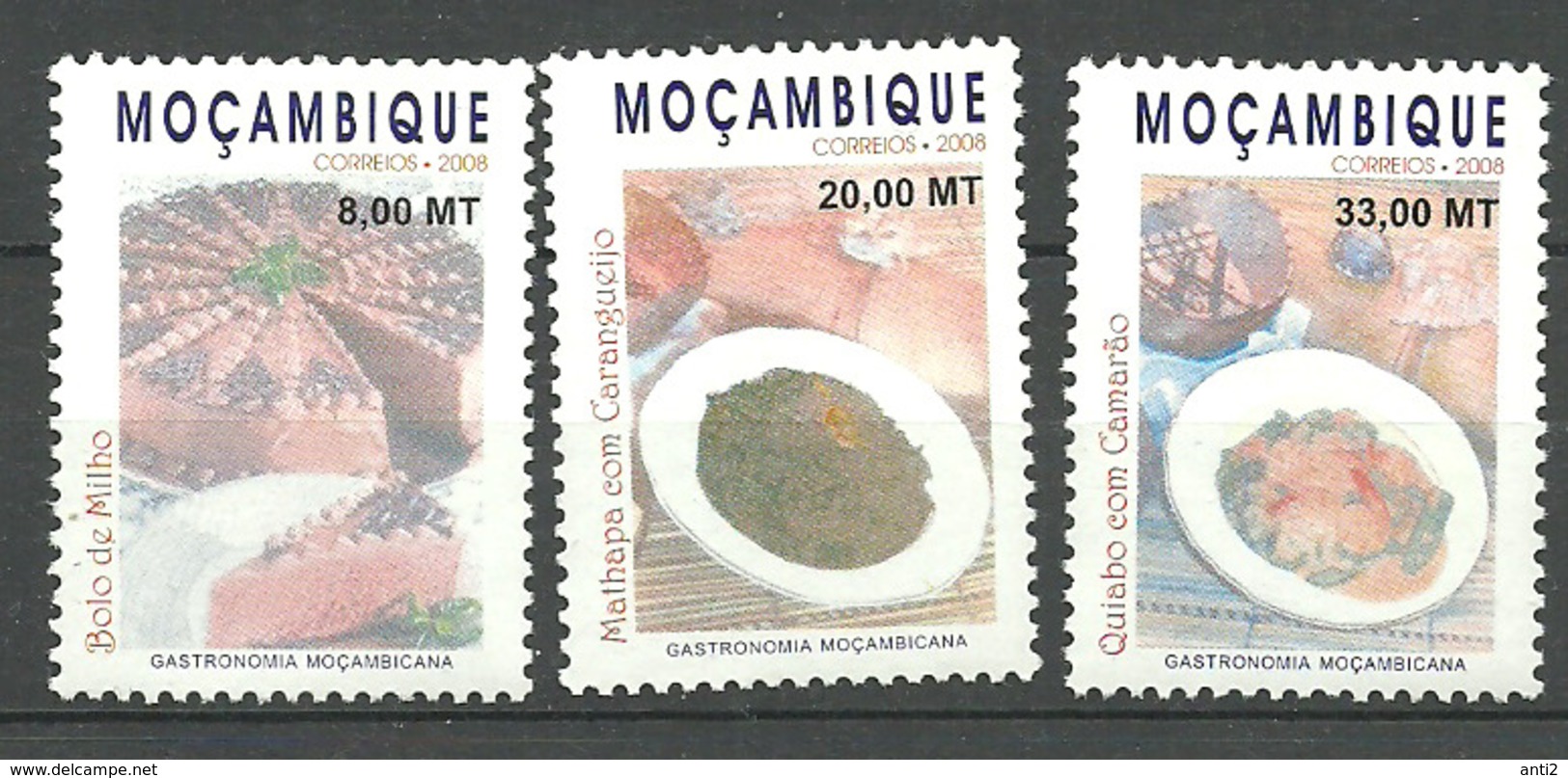 Mozambique 2008 Local Cuisine  Mi 3079-3081 MNH(**) - Mozambico