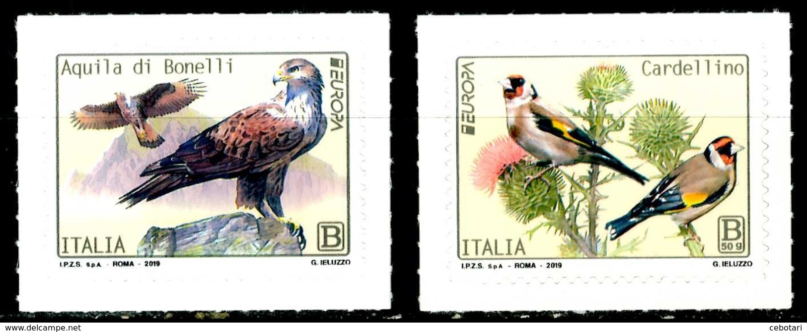 ITALIA / ITALY 2019** - Europa 2019 - Uccelli / Birds - 2 Val. MNH Autoadesivi Come Da Foto. - 2019