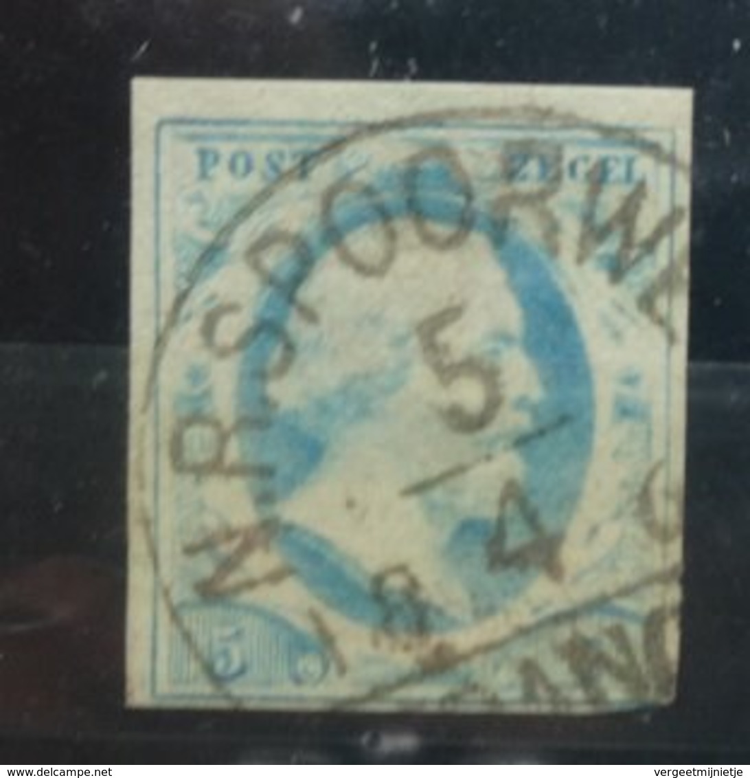 NEDERLAND     1852    Nr. 1   Met Stempel  'Spoorweg'       CW  50,00 Euro - Oblitérés