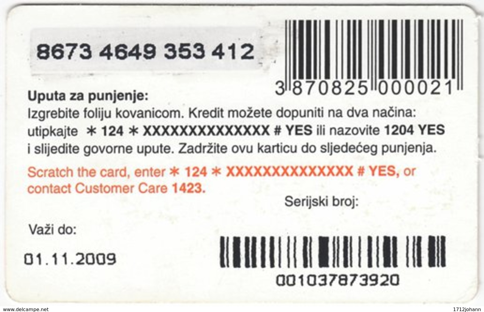 BOSNIA & HERZEGOWINA A-219 Prepaid Telecom - People, Couple - Used - Bosnia