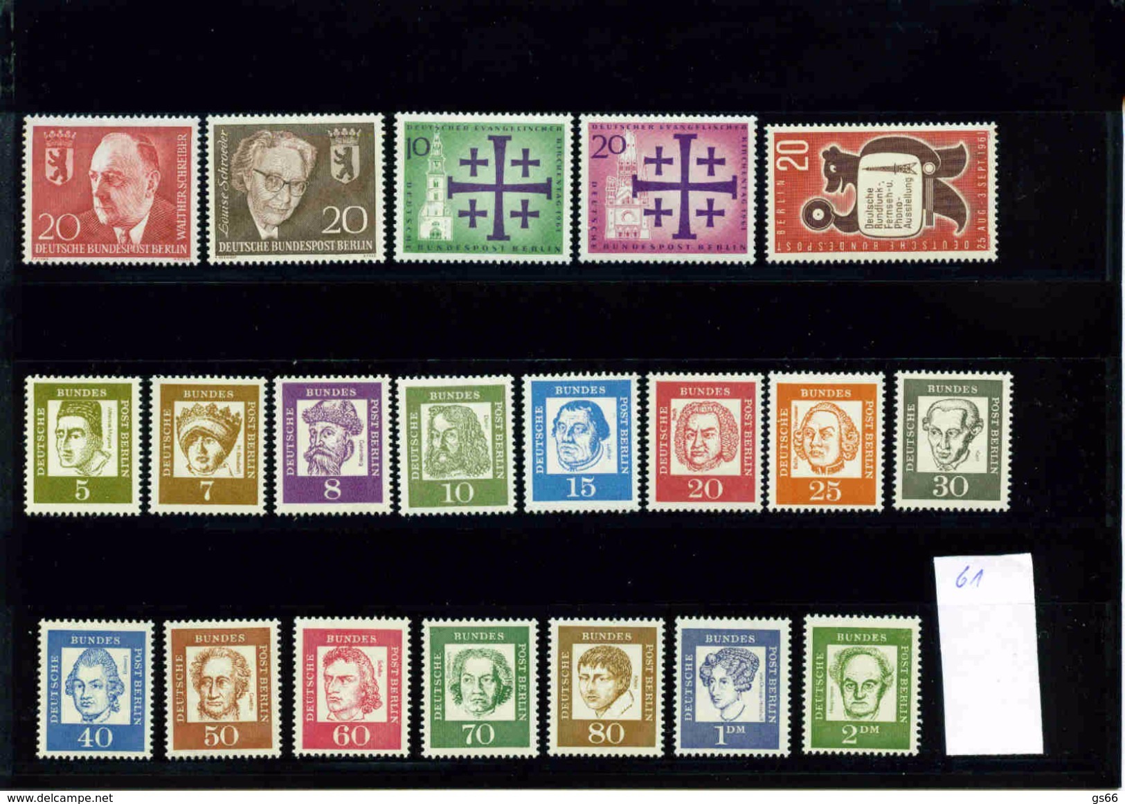 Berlin Jahrgang 1961 Komplett 197/217, Postfrisch, MNH ** - Ungebraucht