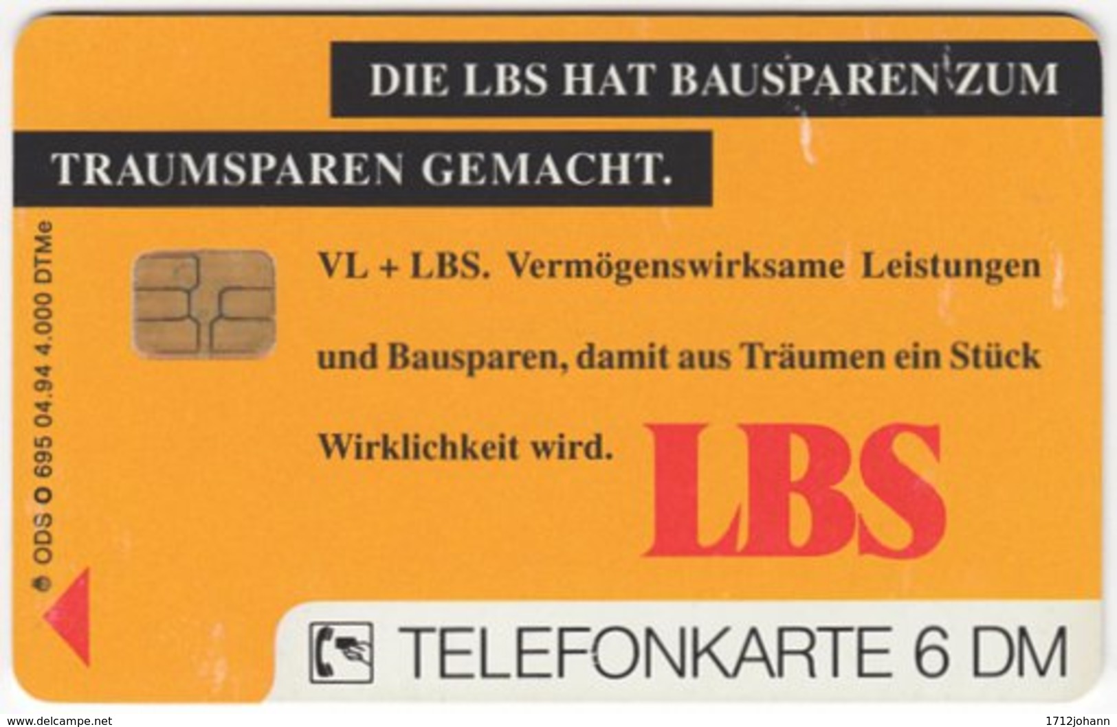 GERMANY O-Serie B-186 - 695 04.94 - Advertising, Money Institute - Used - O-Series: Kundenserie Vom Sammlerservice Ausgeschlossen