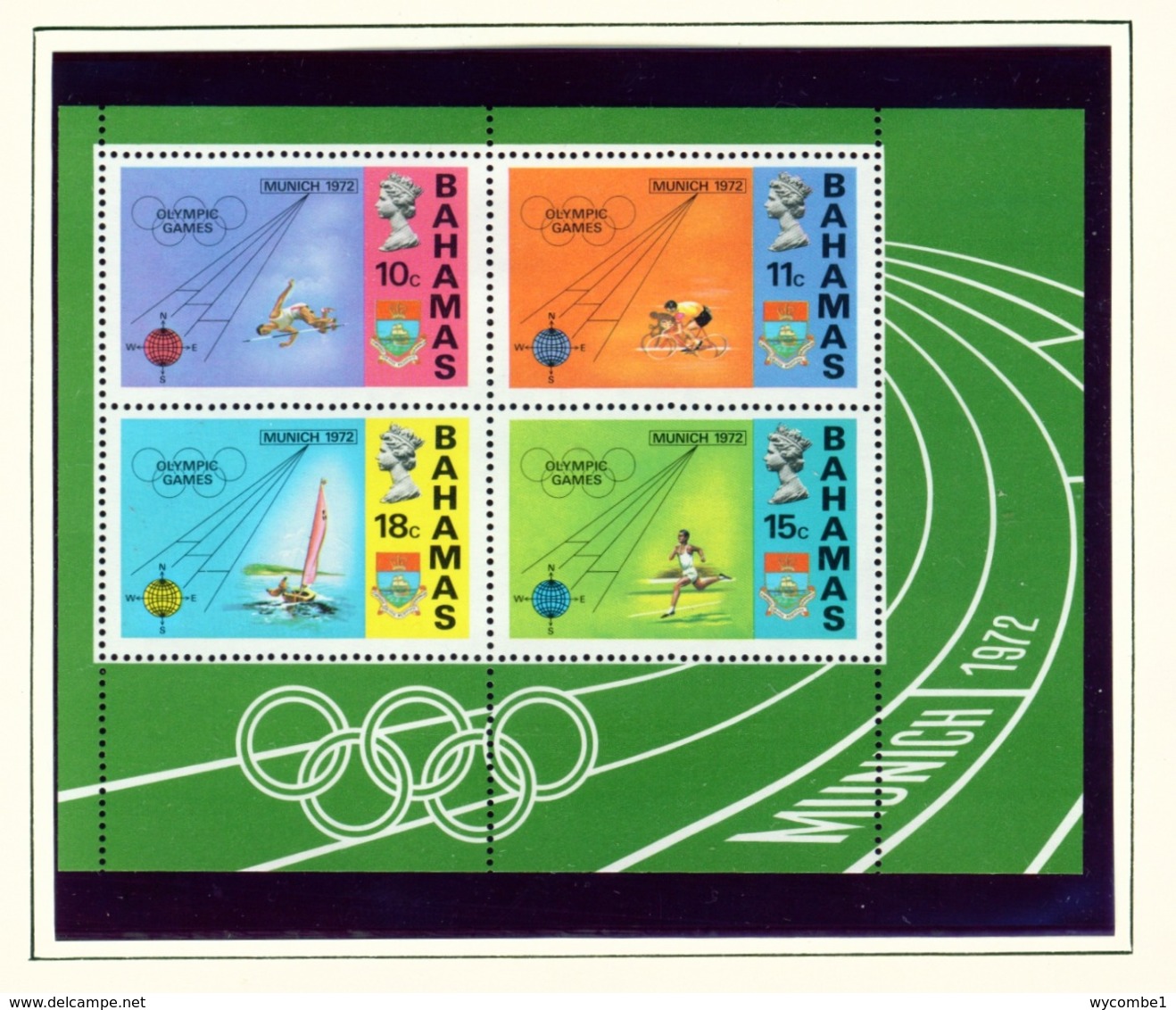BAHAMAS  -  1972 Olympic Games Miniature Sheet Unmounted/Never Hinged Mint - 1963-1973 Ministerial Government