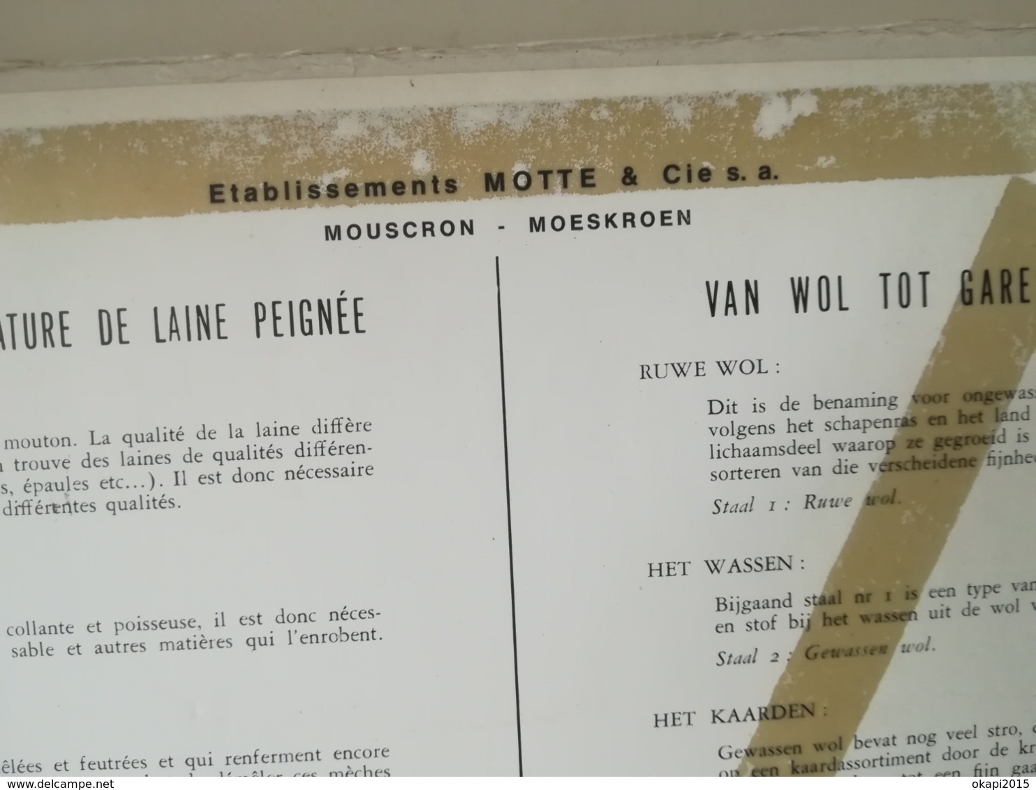 LES ETS MOTTE ET CIE FILATURE DE LAINE PEIGNÉE USINES À MOUSCRON  HAINAUT BELGIQUE  BOÎTE DE LA MÉTAMORPHOSE DE LA LAINE