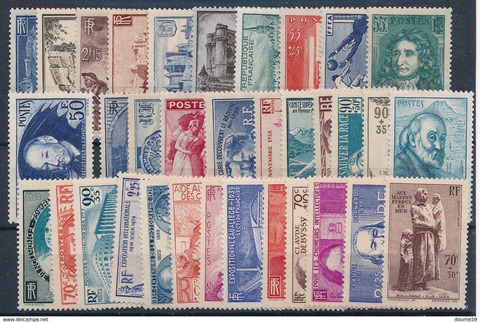 DB-376: FRANCE: Lot Avec Neufs* (1938/39) Avec  N°388/403-417/424-426**-427/430-436/39-447 - Unused Stamps