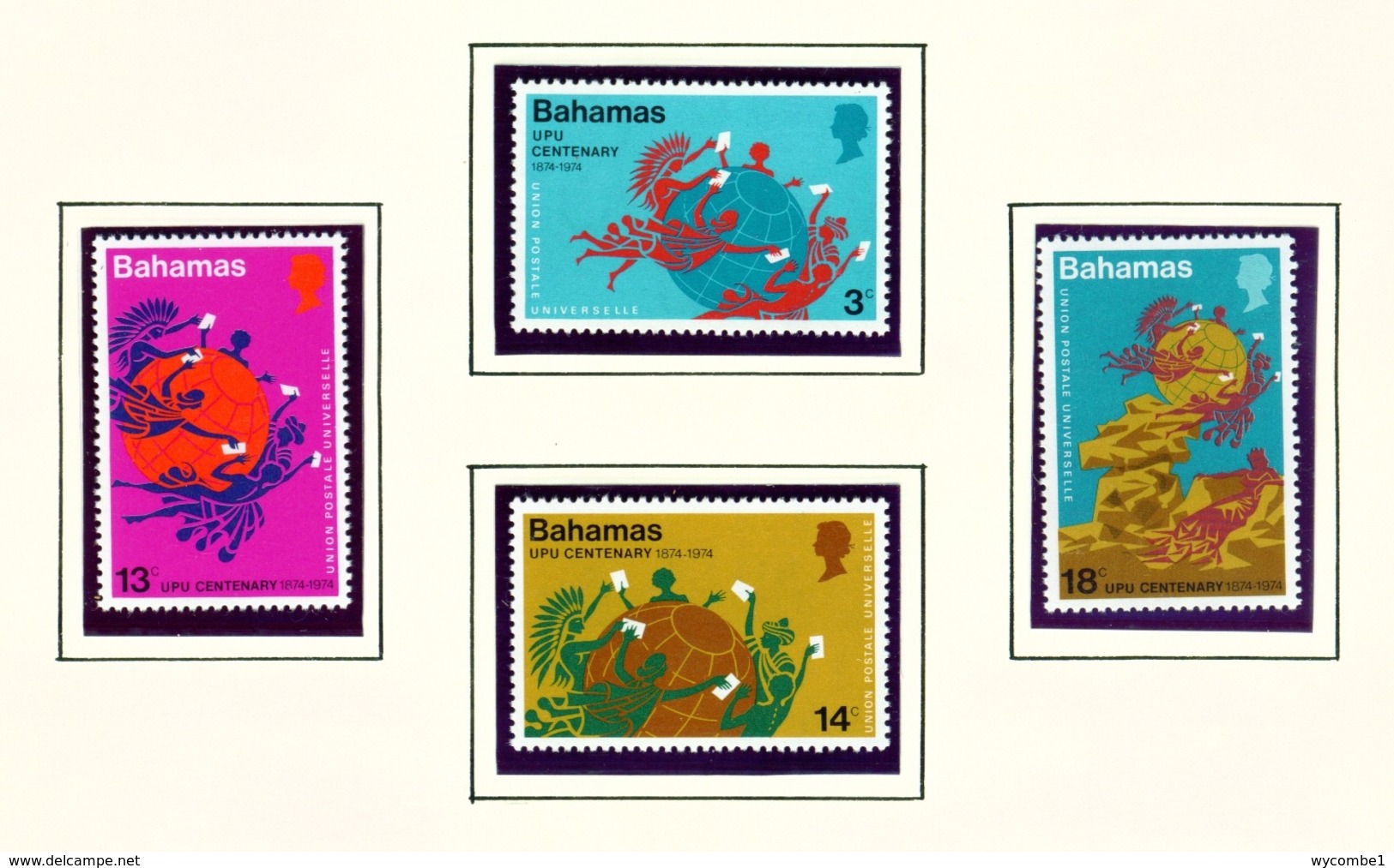 BAHAMAS  -  1974 UPU Set Unmounted/Never Hinged Mint - Bahamas (1973-...)