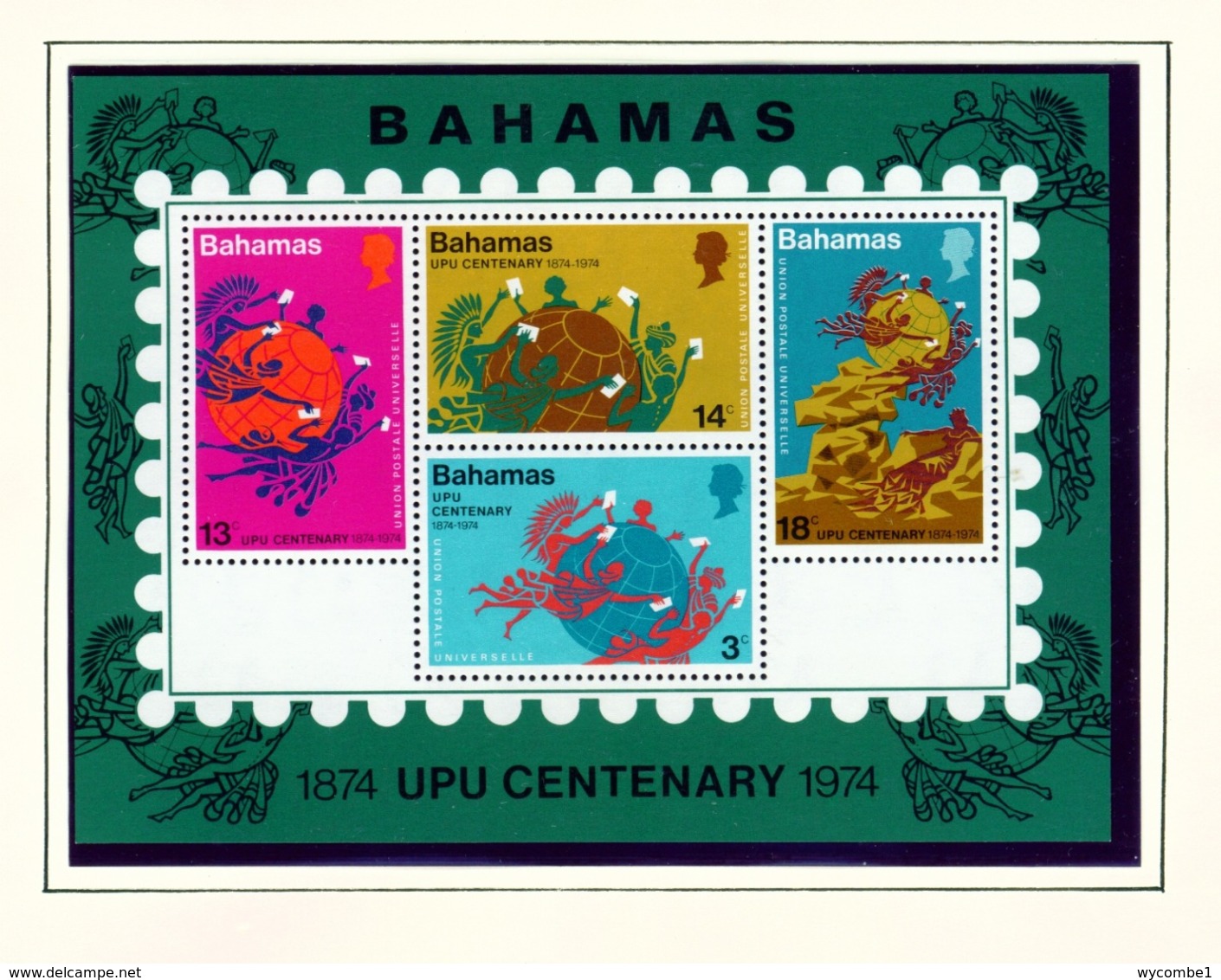 BAHAMAS  -  1974 UPU Miniature Sheet Unmounted/Never Hinged Mint - Bahamas (1973-...)