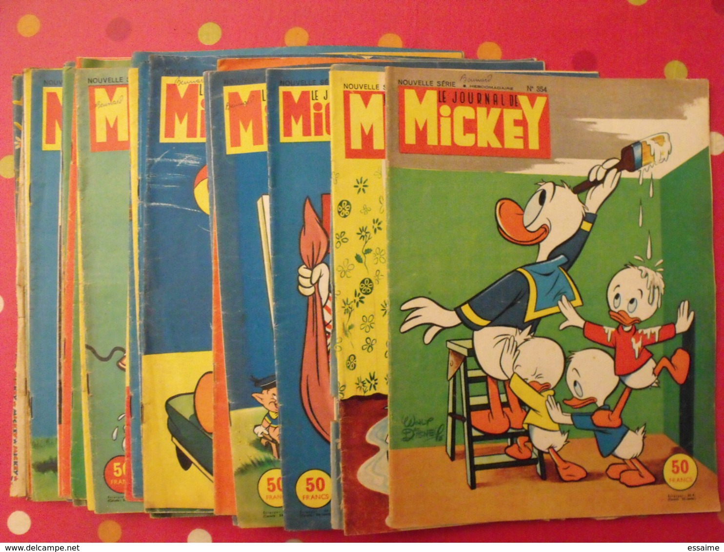 Lot De 28 N° Le Journal De Mickey. 1959-60. Entre 354 Et 424. Donald Pisou Petite Annie Pluto Dingo Bobby Walt Disney 5 - Journal De Mickey