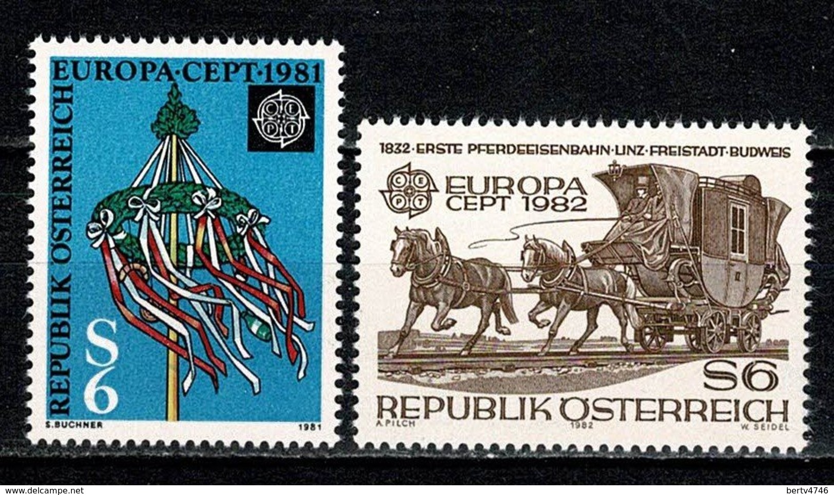 Osterreich 1981/1982 EUROPA Yv. 1500**, 1541**, Mi 1671**, 1731**, Ank 1671**, 1744**,  MNH - Neufs