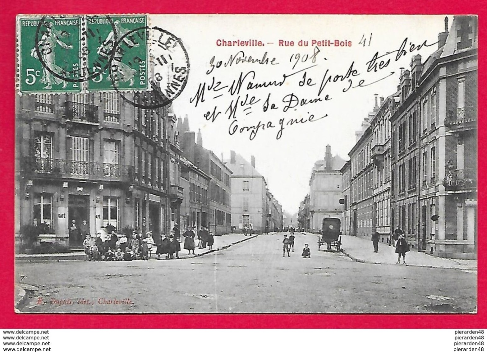 08-Charleville- Rue Du Petit Bois Et Rue Forêt-- Cpa écrite Dos Divisé - Charleville