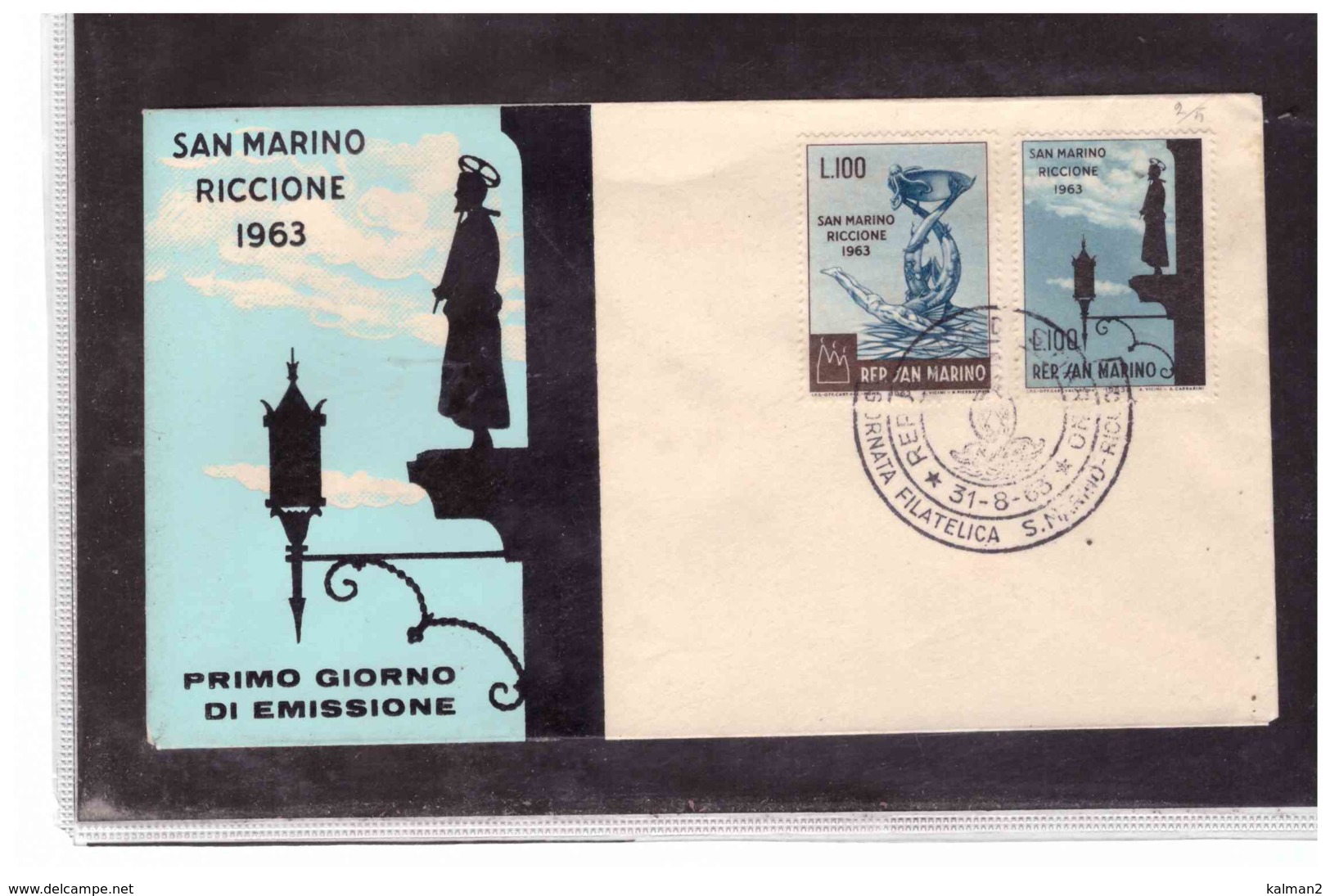 FDC5337   -   SAN MARINO  31.8.1963   /   FDC   GIORNATA FILATELICA  SAN MARINO-RICCIONE / CAT.UNIFICATO 643/43 - Philatelic Exhibitions