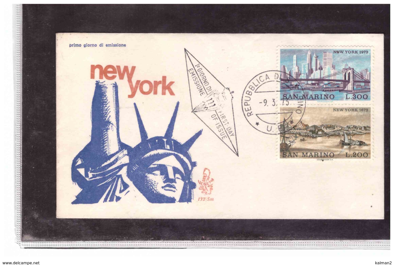 FDC5360   -   SAN MARINO   9.3.1973  /   FDC  VEDUTE DI NEW YORK   /    CAT.UNIFICATO  876/877 - FDC