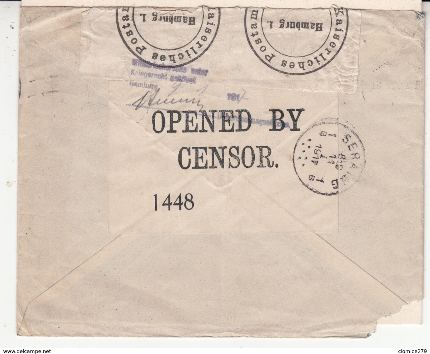 Enveloppe  1914/18  Timbre Avec Perforation Du Danemark    Vers  La   Belgique   Censure   2 Scan - OC1/25 Generaal Gouvernement