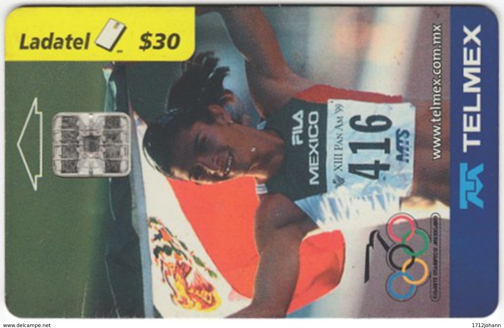 MEXICO B-086 Chip Telmex - Event, Sport, Olympic Games, Running - Used - Mexico