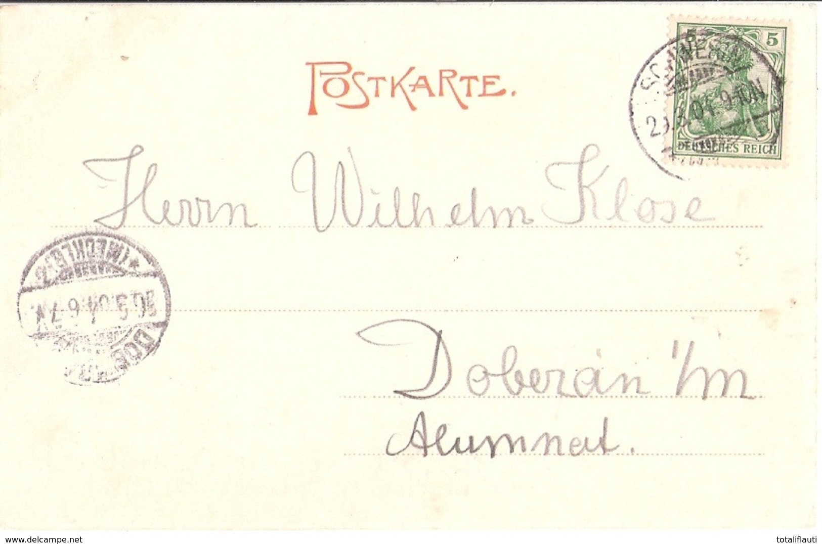 GRESSE Bei Boizenburg Autograf Albertus Von Ohlendorff Schloß Teich Flagge Jugendstil Gelaufen 29.3.1904 - Boizenburg