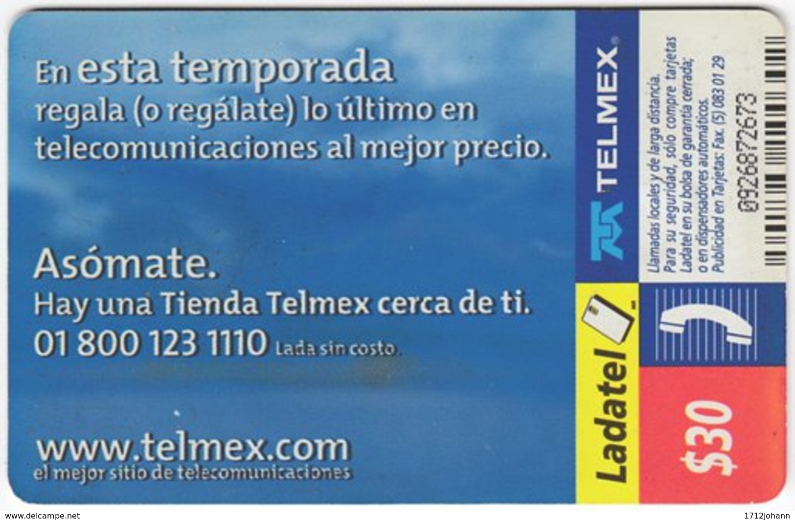 MEXICO B-110 Chip Telmex - People, Couple - Used - Mexico