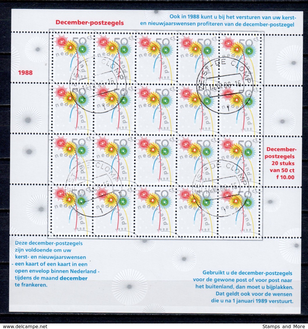 Netherlands 1988 Kleinbogen NVPH  V1419 Canceled X-MAS - Bloks