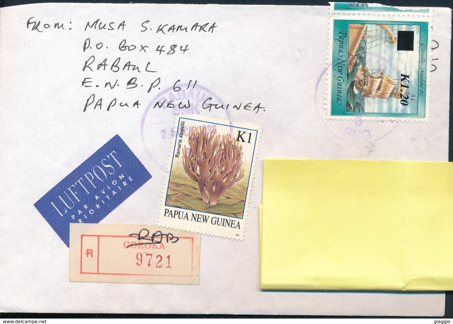 °°° POSTAL HISTORY PAPUA NEW GUINEA 1996 °°° - Papua Nuova Guinea