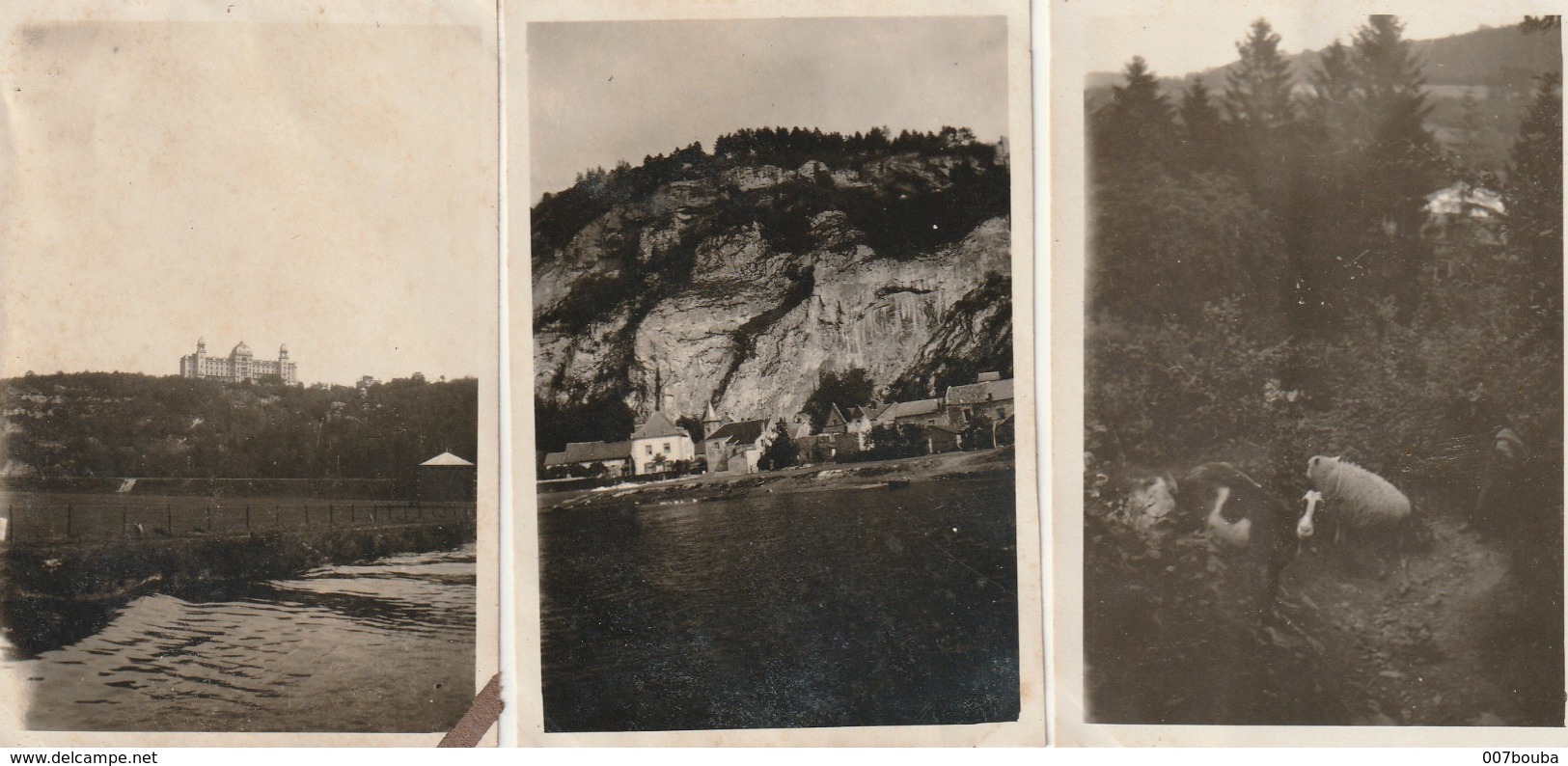 Photos format 8.5x6  -Vallée de la Meuse et de la Semois , Herbeumont, Auby, Chiny, Orval, Corbion - datées 1921