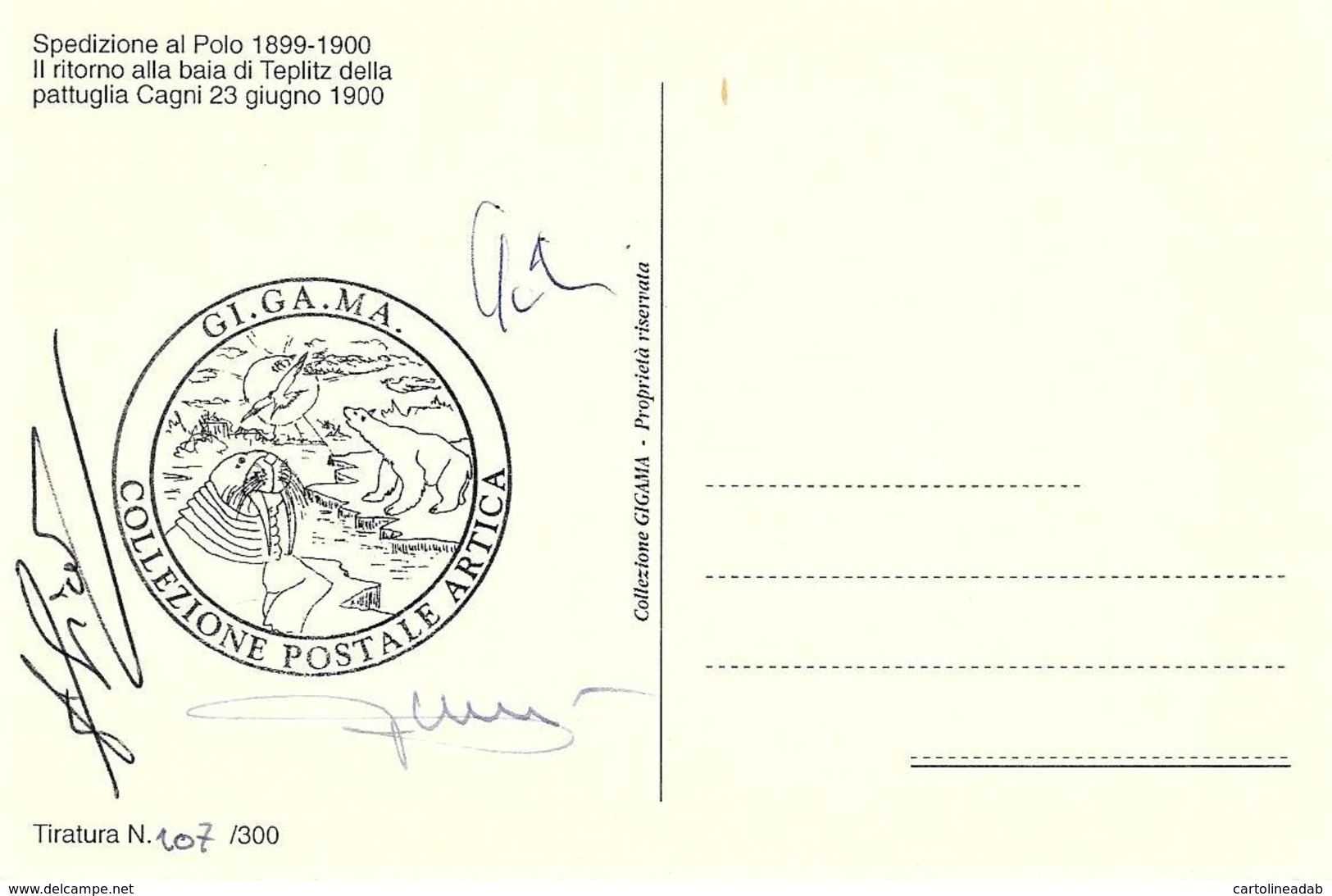 [MD3916] CPM - COLLEZIONE POSTALE ARTICA CON ANNULLO E FIRME SPEDIZIONE AL POLO 1899/1900 - PERFETTA - NV - Storia