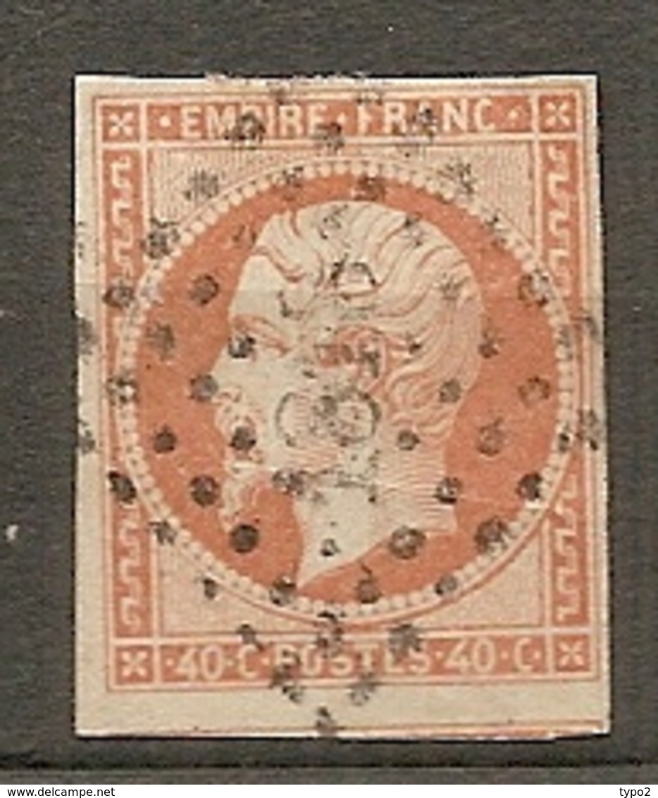 Yv. N° 16a  (o)  40c  Orange Vif Napoléon III  Losange Petits  Chiffres  1818  Cote  28 Euro  Euro  BE  2 Scans - 1853-1860 Napoleon III