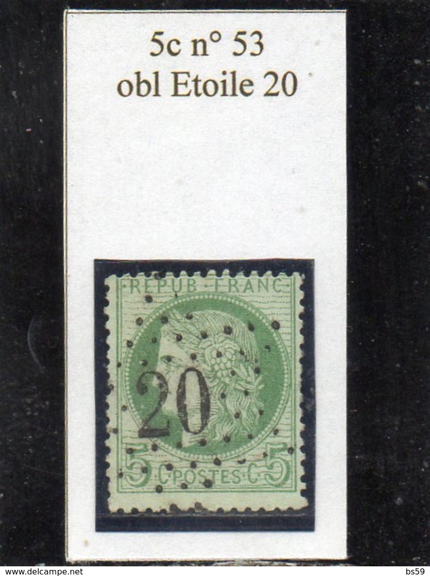 Paris - N° 53 Obl étoile 20 - 1871-1875 Cérès