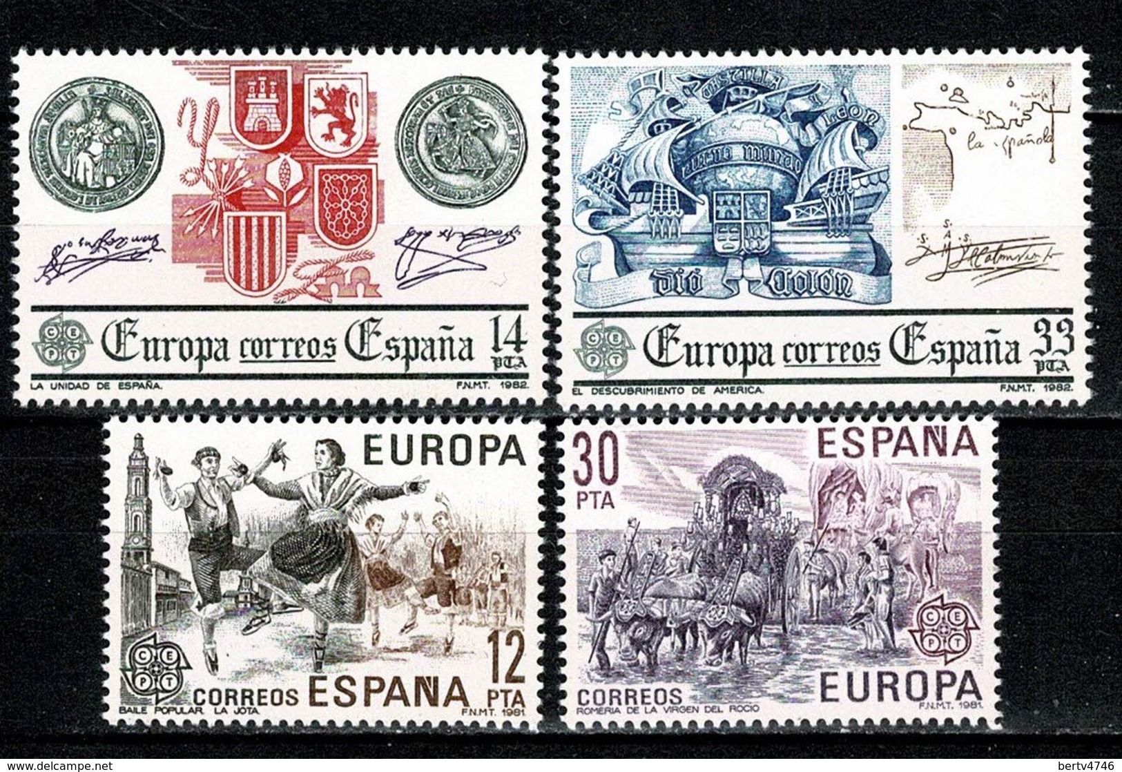 Spanje 1981/1982 EUROPA Yv 2243/44**, 2285/86**, Mi 2498/99**, 2545/56** MNH - Neufs