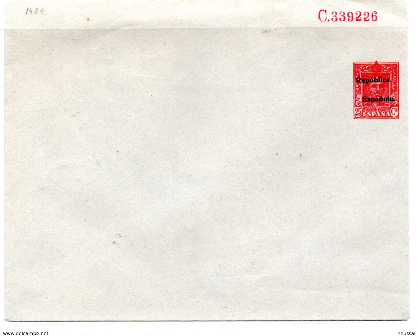 Sobre Entero Postal  Con Sobrecarga Republica Española. - 1850-1931