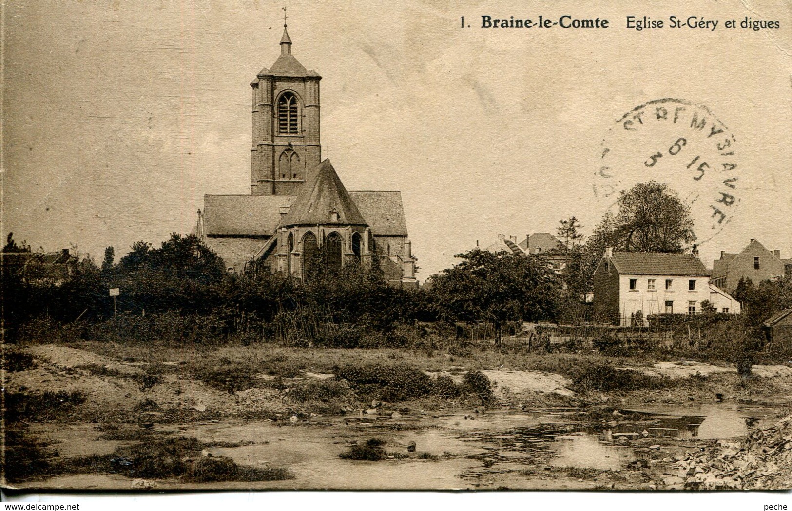 N°77366 -cpa Braine Le Comte -église St Géry Et Digues- - Braine-le-Comte