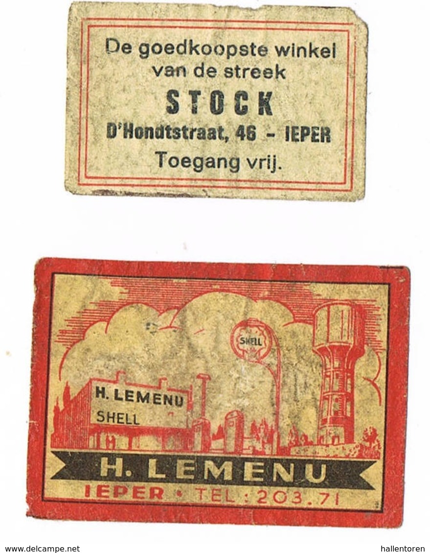 Ieper: H.Lemenu / Stock - Cajas De Cerillas - Etiquetas