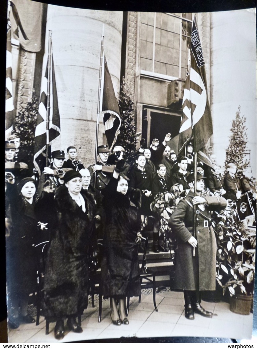 PHOTO Presse WW2 WWII : VISITE Du Dr GOEBBELS à BULOW PLATZ à BERLIN _ 12.3.1934 - Guerre, Militaire
