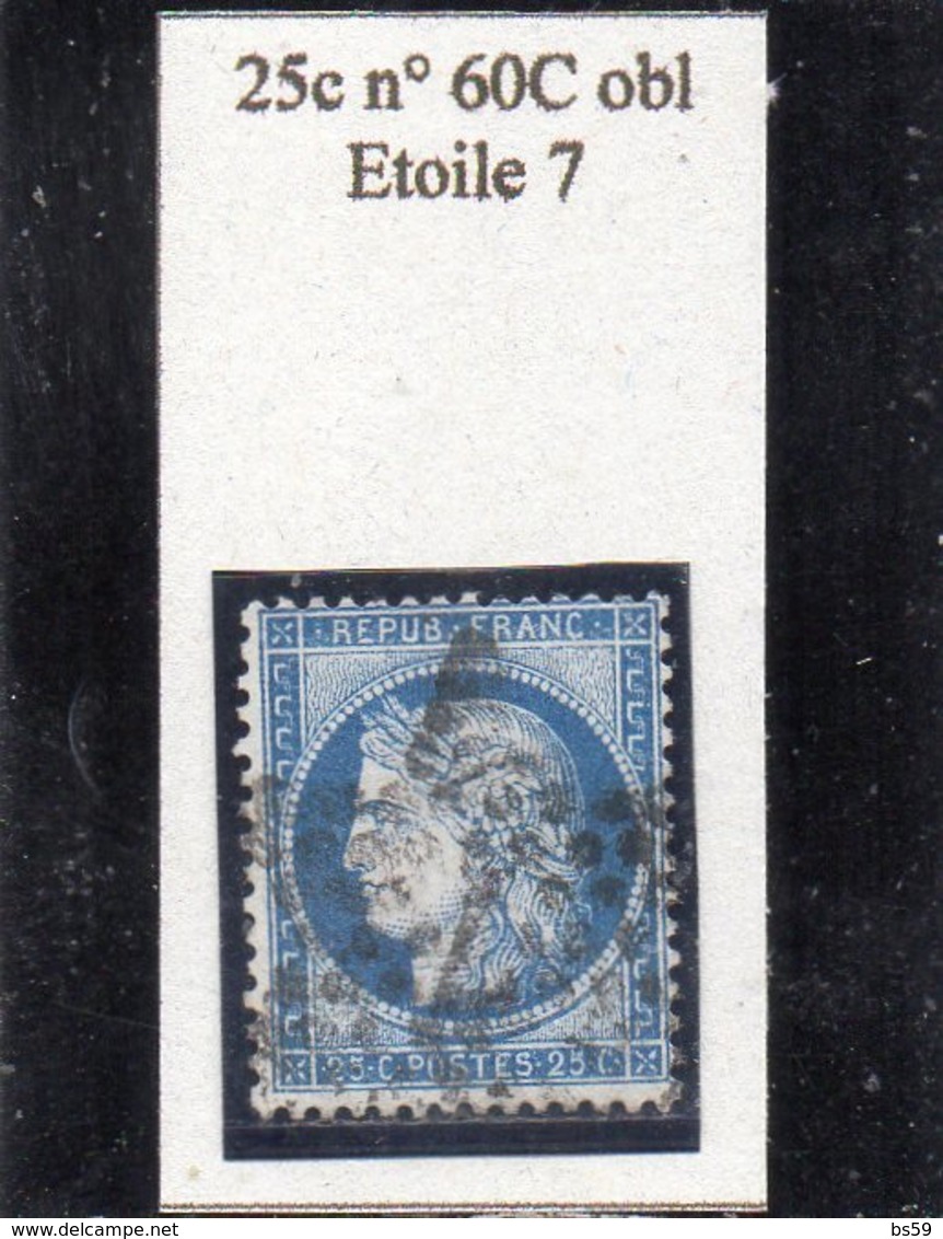 Paris - N° 60C Obl étoile 7 - 1871-1875 Cérès