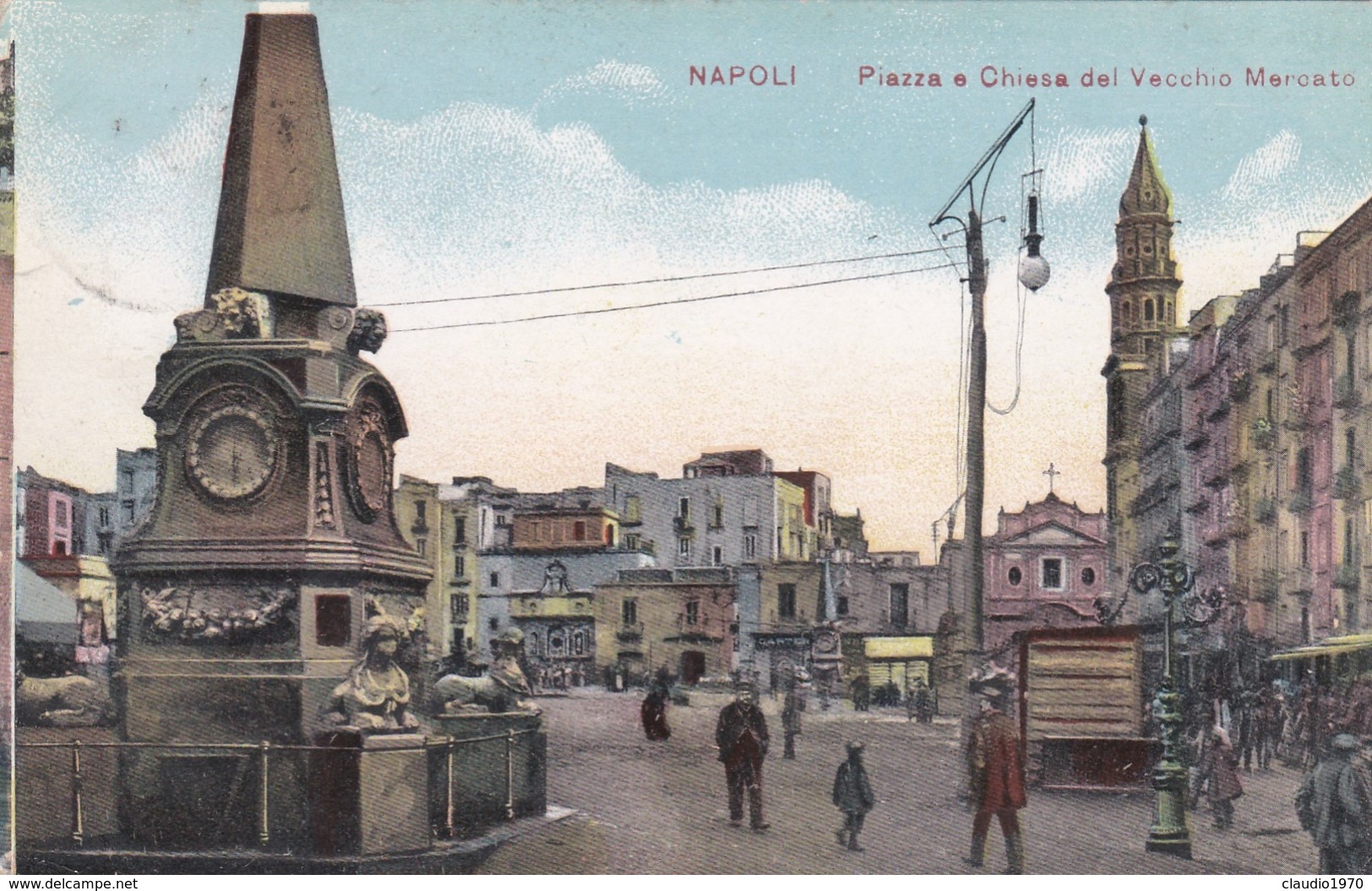 CARTOLINA - NAPOLI - PIAZZA E CHIESA DEL VECCHIO MERCATO  - VIAGGIATA PER UDINE - Napoli