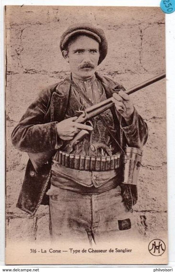 CORSE TYPE DE CHASSEUR DE SANGLIER ANIMEE - Autres & Non Classés