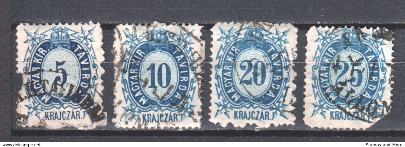 Hungary 1874 Telegraphenmarken Mi 11-15 Canceled (see Scans) - Telegraphenmarken