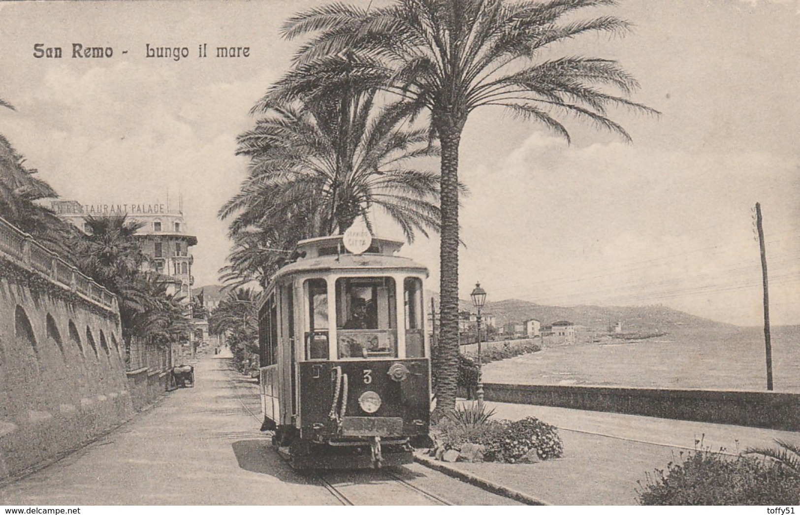 CPA:ITALIE SAN REMO TRAMWAY N° 3 BUNGO IL MARE - San Remo