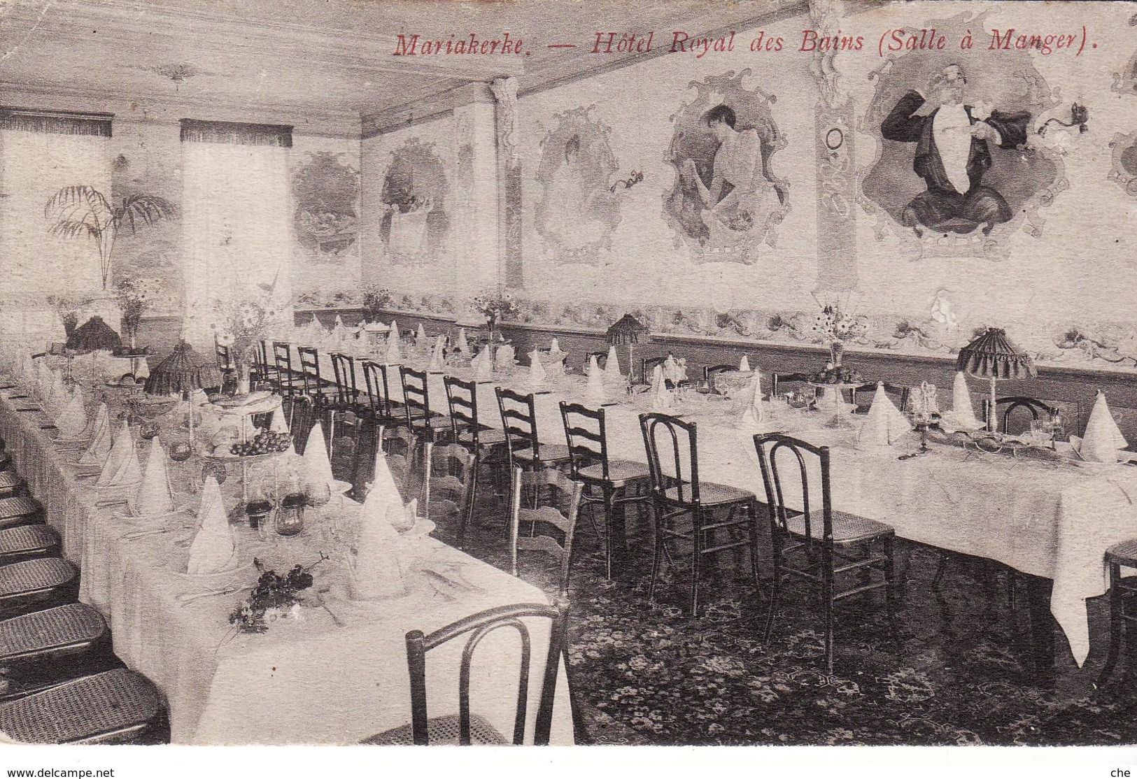 MARIAKERKE OOSTENDE HOTEL ROYAL DES BAINS SALLE A MANGER 1907 - Autres & Non Classés
