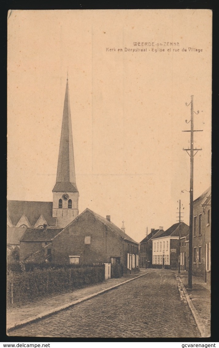 WEERDE OP ZENNE  KERK EN DORPSTRAAT - Zemst