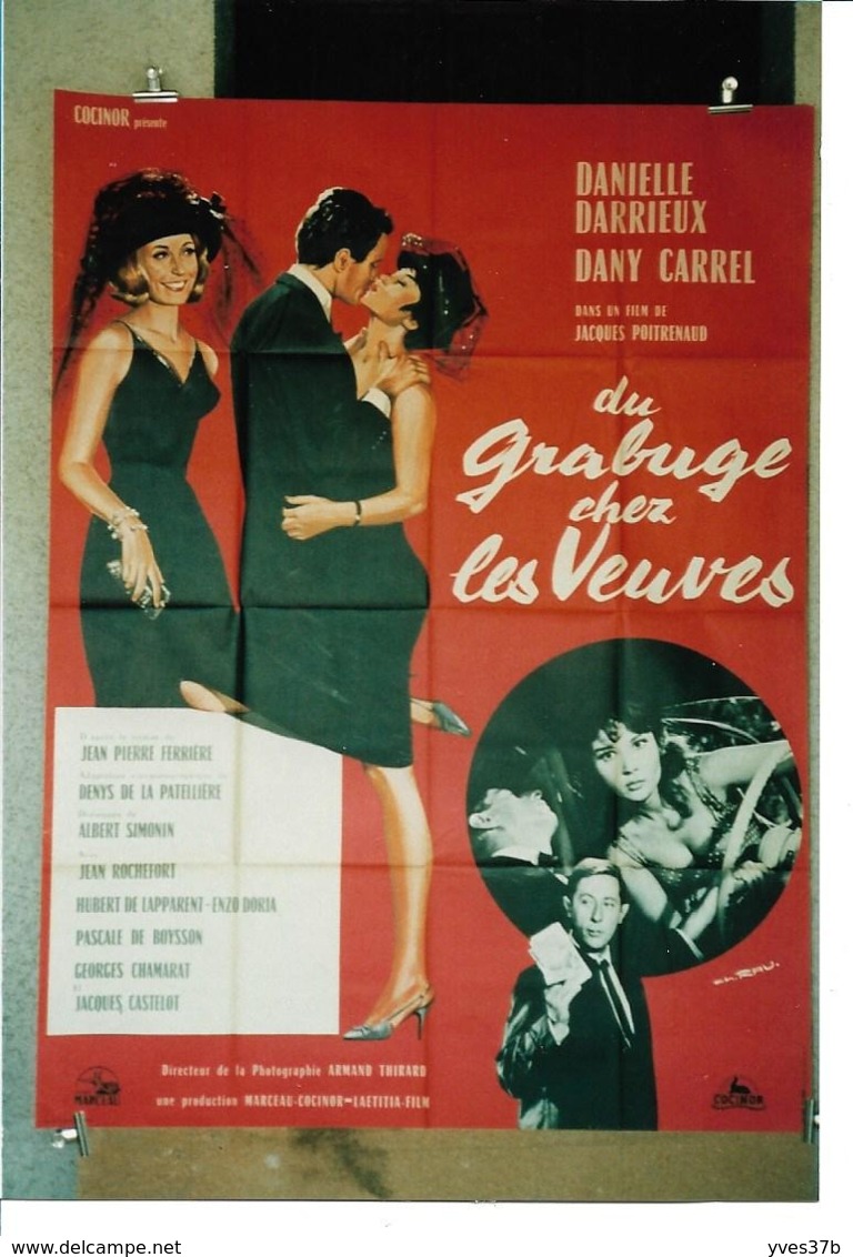 "Du Grabuge Chez Les Veuves" D. Darrieux, D. Carrel...1963 - 120x160 - TTB - Plakate & Poster