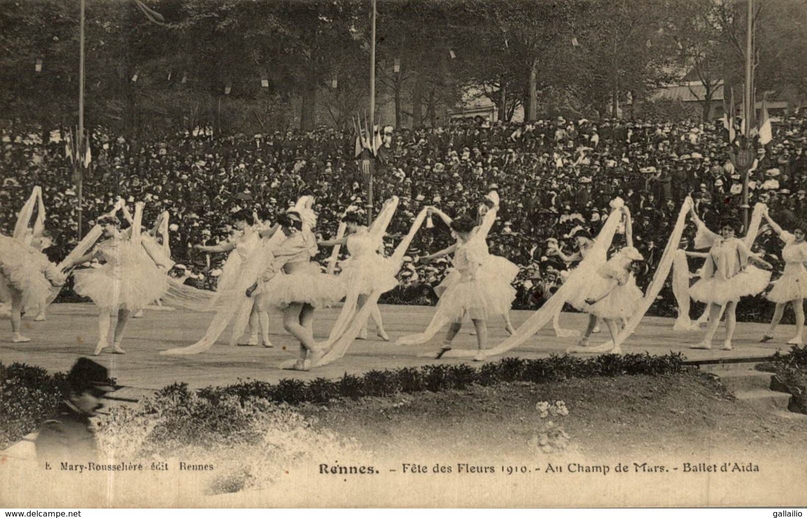 RENNES FETE DES FLEURS 1910 AU CHAMP DE MARS BALLET D'AIDA - Rennes