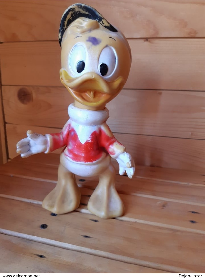 Vintage Disney Donald Duck's Nephew, "Louie" -Rubber Squeak Toy( Tall 24 Cm)- Walt Disney Production By Biserka Zagreb - Disney