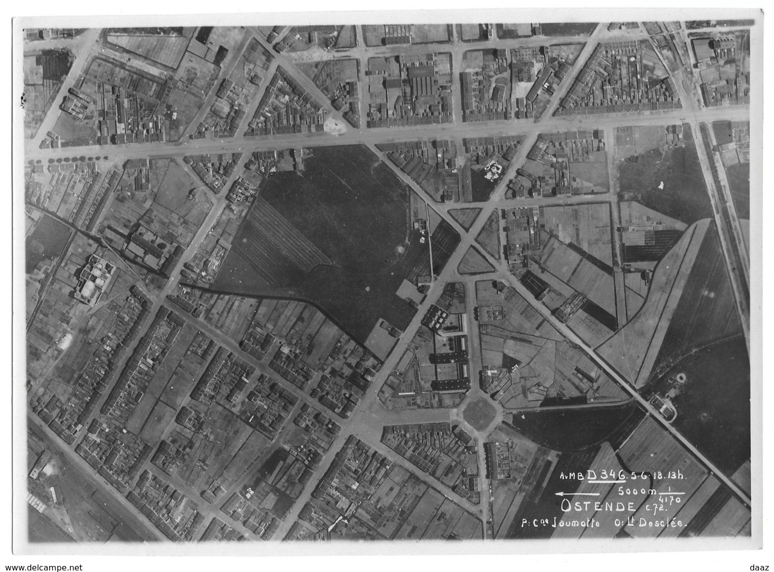 Oostende 1918 Vue Aérienne Photo 17x23 - Lieux