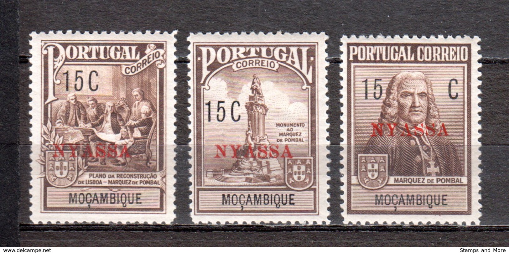 Mocambique Nyassa 1925 Zwangszuschlagsmarken Mi 1-3 MH - Nyasaland