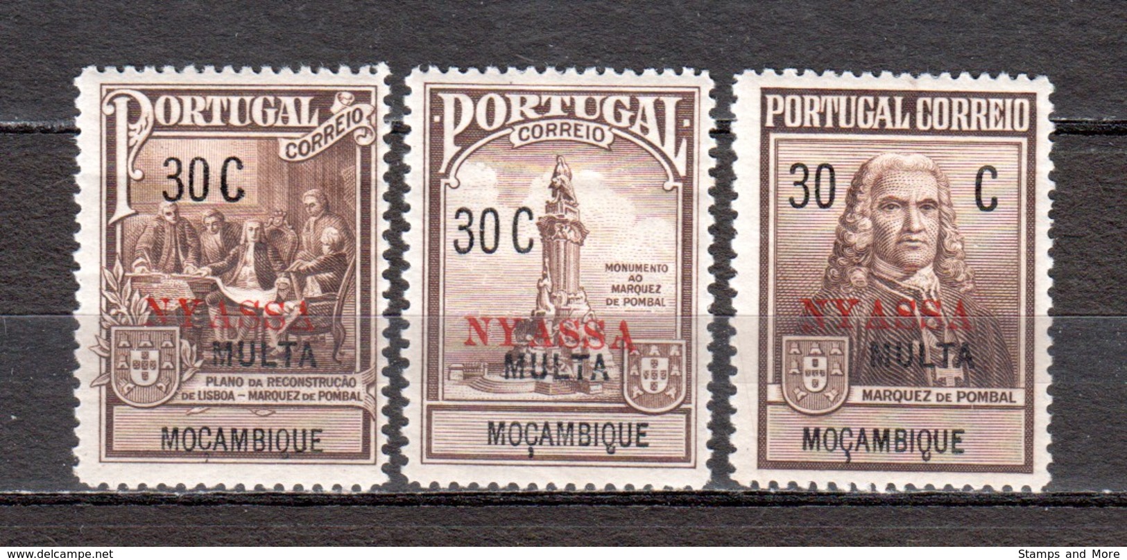 Mocambique Nyassa 1925 Zwangszuschlagsportomarken Mi 1-3 MH - Nyasaland