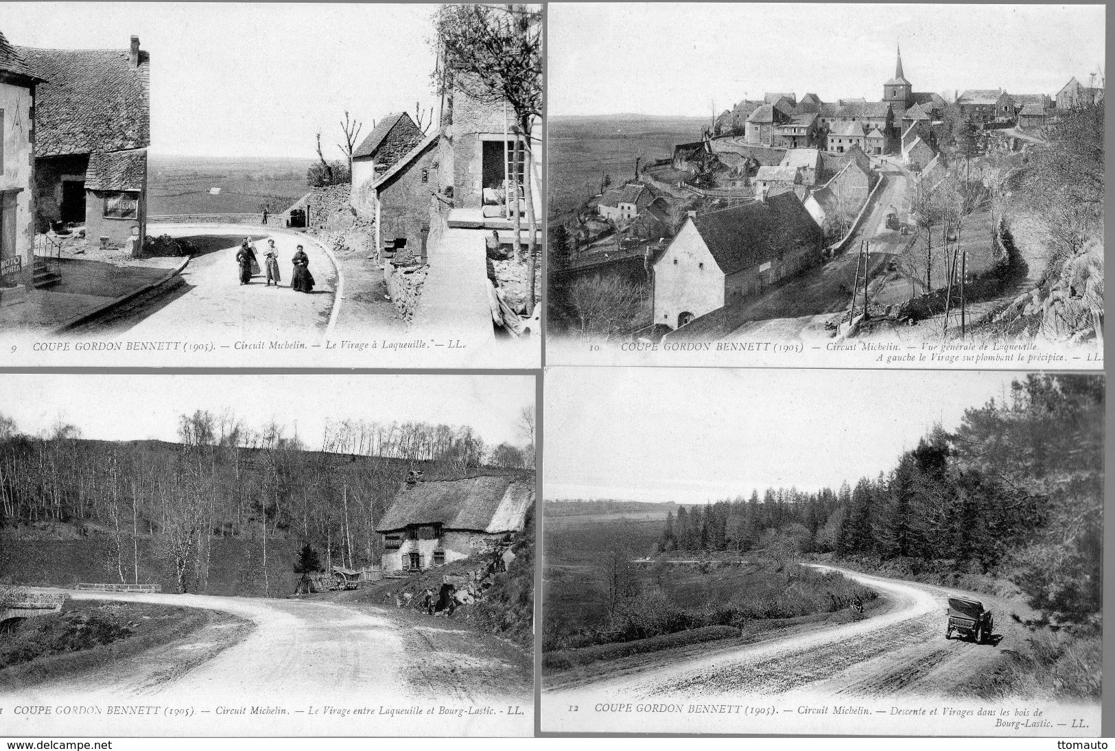 Lot De 25 CPA - Coupe Gordon Bennett 1905 -  Circuit Michelin  -  25 Cartes Postales Anciennes - Serie Complete - CPA - Sonstige & Ohne Zuordnung