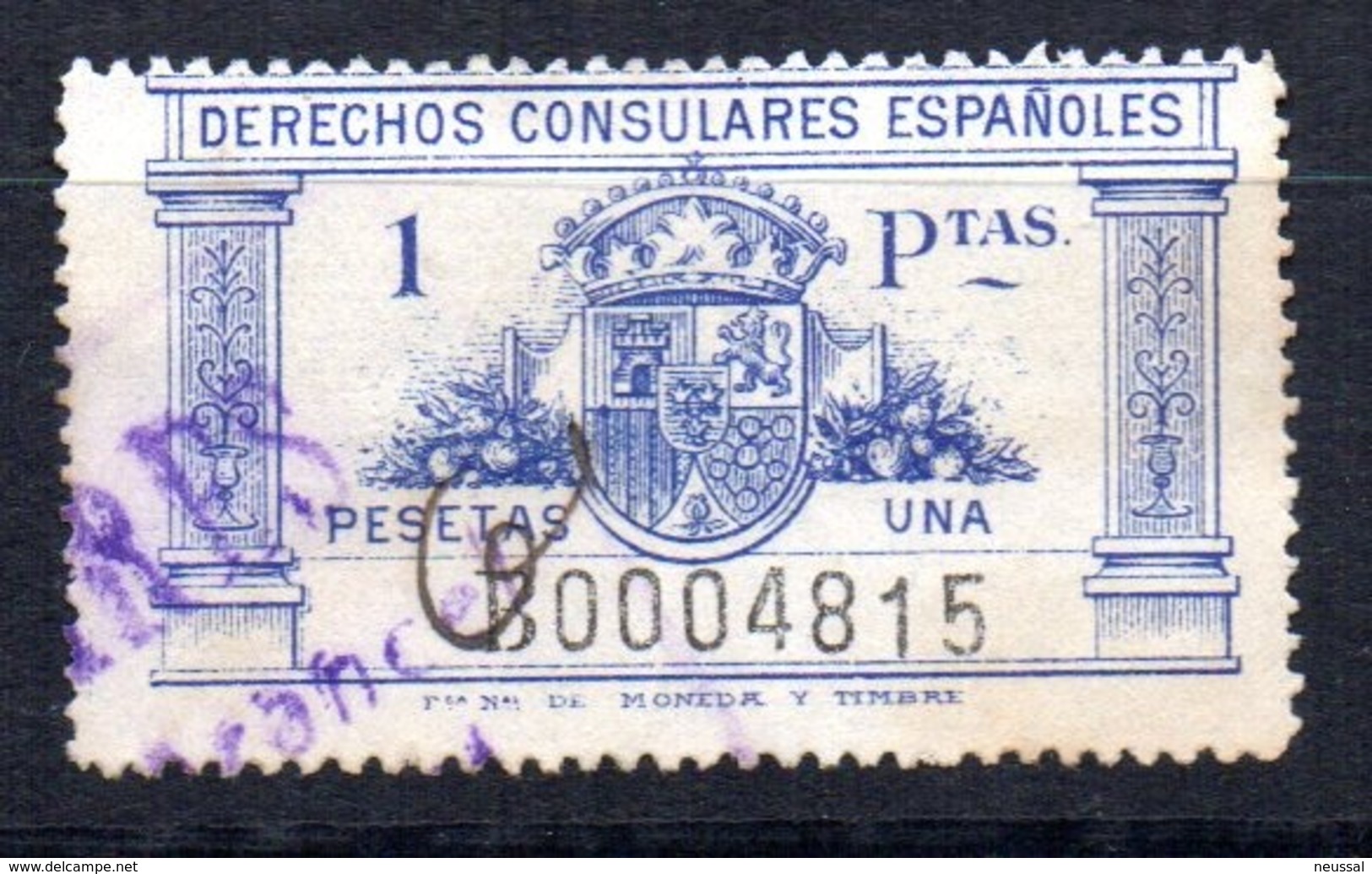 Fiscal Derecho Consular De 1 Pts Azul. - Steuermarken