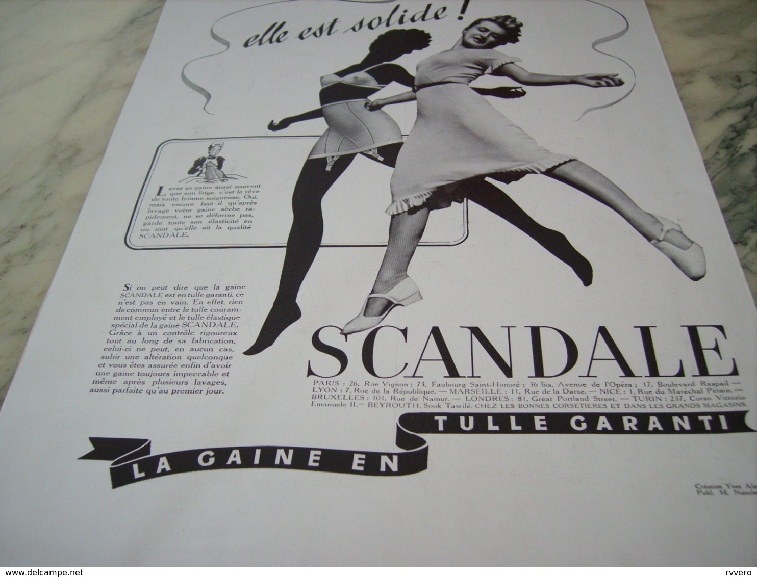 ANCIENNE PUBLICITE ELLE EST SOLIDE CORSET GAINES SCANDALE  1939 - Other & Unclassified