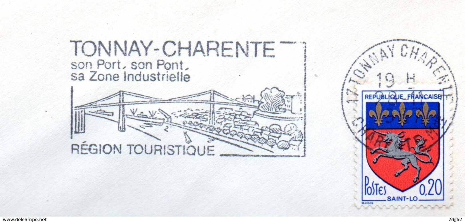 Tourisme, Tonnay-Charente, Pont- Flamme Secap - Enveloppe Entière  (V443) - Autres & Non Classés