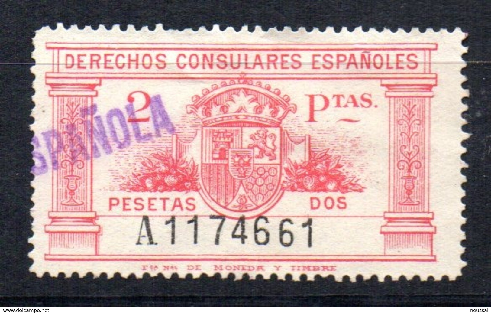 Fiscal Derecho Consular De 2  Pts Rojo - Fiscaux